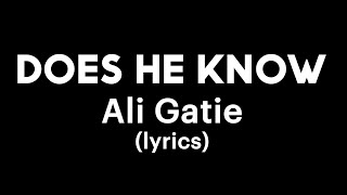 Ali Gatie  Does He Know Lyrics Video [upl. by Pollack]