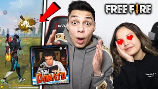 ¡REACCIONAMOS a LAS MEJORES JUGADAS de SU NOVIO THE DONATO FREE FIRE impresionante [upl. by Tobey]