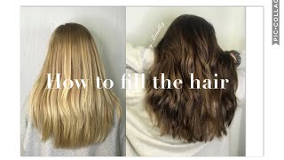 HOW TO FILL THE HAIR FOR A TINT BACK  NATURAL BLONDE TO BRUNETTE HAIR COLOR TUTORIAL [upl. by Arraik]