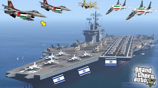 Israeli Navy Aircraft Carrier Badly Destroyed By Irani Fighter Jets amp Missiles  GTA 5 [upl. by Whallon307]