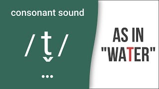 Consonant Sound Flap T  t̬  as in quotwaterquot – American English Pronunciation [upl. by Aruol396]