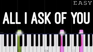 All I Ask Of You  The Phantom Of The Opera  EASY Piano Tutorial [upl. by Robbi]