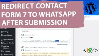 How to Redirect Contact Form 7 to WhatsApp using Redirection URL in WordPress  Mail Tags [upl. by Notlim210]