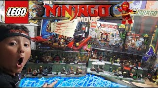 COME PLAY LEGOS Ninjago Movie Sets Build amp Display Case Entire Minifigure Collection On Display [upl. by Ritz422]