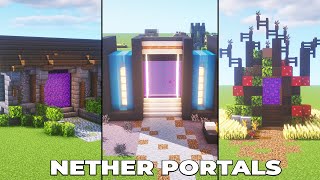 5 AWESOME Nether Portal Designs for Minecraft 116 HOW TO BUILD [upl. by Giddings459]