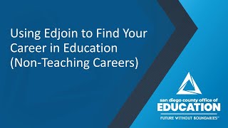 EdJoin Profile and Search for Non Teaching Careers  1121 [upl. by Audre]