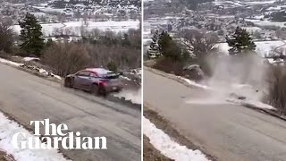 Ott Tanak walks away after dramatic crash in Monte Carlo Rally [upl. by Aihsas]