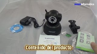 full review wanscam ip camera jw0008 jw008 camara eview7 app Android negra [upl. by Janela]