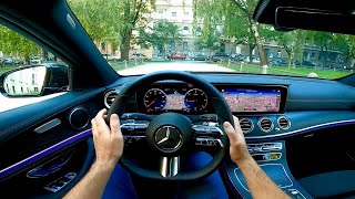 New Mercedes ECLASS 2021 Facelift  POV TEST Drive amp review AMG Line 220d [upl. by Hako]