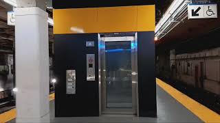 Mongrain hydraulic glass elevator at Penn Station Manhattan NY [upl. by Akimahc]