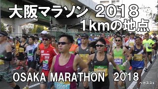 大阪マラソン2018 Osaka Marathon １ｋｍの地点で、先頭から最後尾まで撮影。 [upl. by Enyehc668]