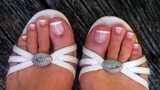 How To French Pedicure at home from DIY series [upl. by Brandt]