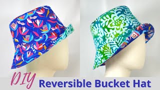 How to Make a Reversible Bucket Hat DIY [upl. by Ralfston772]