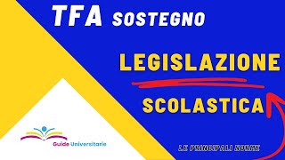 TFA SOSTEGNO LEGISLAZIONE SCOLASTICA  Le Principali Norme [upl. by Neira184]