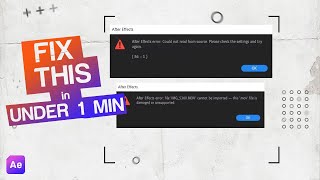 AFTER EFFECTS 1 MIN FIX 2025  quotThis File Is Damaged Or Unsupported 86  1quot  Windows [upl. by Atinyl303]