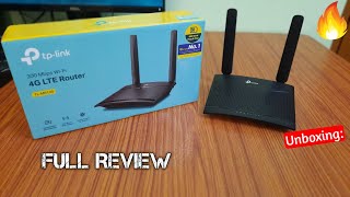 Unboxing TpLink TL MR100 4G LTE Sim Card Router  WIFI 300Mbps Full Review [upl. by Linn269]