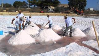 Saline di Trapani video completo produzione sale marino integrale Cuordisale Salinagrande 2014 [upl. by Halilad]