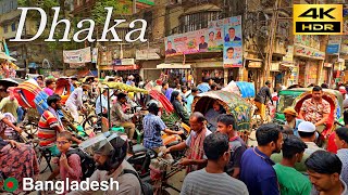 Dhaka Walking Tour  Daytime walk in chaotic Old Dhaka  Bangladesh🇧🇩  4K HDR [upl. by Octave]