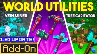 World Utilities 121 UPDATE Safari Nets Vein Miner amp More  Minecraft Bedrock  Showcase [upl. by Bik478]