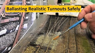 Ballasting Realistic Model Railroad Turnouts Successfully  Boomer Diorama  Vlog  188 [upl. by Nnybor265]