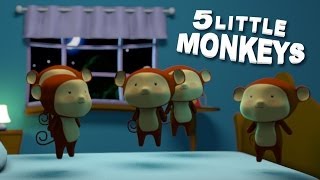 Five Little Monkeys Jumping on the Bed Nursery Rhyme Kid Song [upl. by Tikna222]