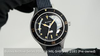 Bulova Archive Series 98A266 MILSHIPSW2181 Preowned [upl. by Ahsieket]