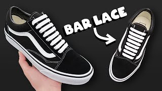 HOW TO BAR LACE VANS OLD SKOOLS BEST WAY [upl. by Anilemrac487]