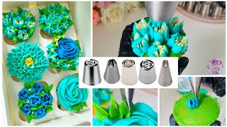 How to USE 6 Different Cake Nozzles ideas  Flower Cake Decorating Tips and Tricks 🍰 [upl. by Eniamreg]