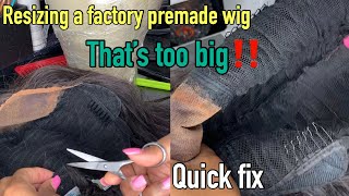 Resizing a premade factory wig thats TOO BIG [upl. by Mccandless171]