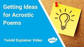 How To Get Ideas For Acrostic Poems [upl. by Aryc]