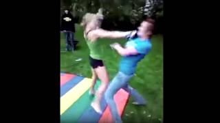 Backyard MMA Girls Blonde vs Redhead [upl. by Arabel393]