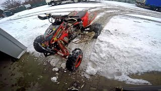 ATV Snow Drift  Honda TRX450R [upl. by Tiedeman]