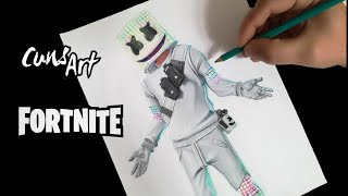 COMO DIBUJAR A MARSHMELLO  FORTNITE  how to draw marshmello [upl. by Blakelee967]