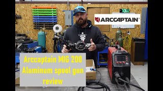 Arccaptain MIG 200 welder aluminum spool gun review [upl. by Pickar]