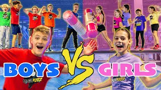 GIRLS vs BOYS Ninja Kidz Action Park Challenge [upl. by Hogen]