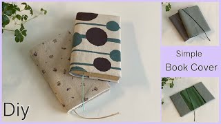 シンプルブックカバー作り方 How to make Simple Book Cover  easy sewing tutorials Diy [upl. by Spiegel829]