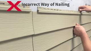 Kaycan Vinyl Siding Installation Tips Nailing [upl. by Nedmac]