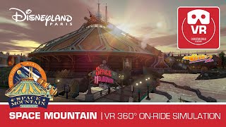 360° Space Mountain VR Roller Coaster onride POV Disneyland PARIS lights on  De la Terre à la Lune [upl. by Arraic]