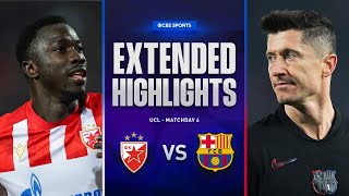 Crvena zvezda vs Barcelona Extended Highlights  UCL League Phase MD 4  CBS Sports Golazo [upl. by Dor]