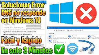 ERROR SERVIDOR DNS NO RESPONDE en Windows 10 ► Solucionar problemas de conexión a internet en tu PC [upl. by Nosille]