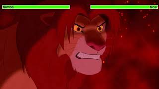 The Lion King 1994 Final Battle with healthbars [upl. by Burtie]