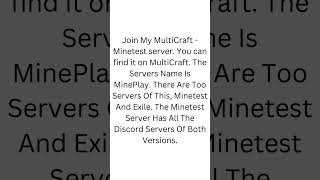 Join My Minetest  Multicraft Server [upl. by Kreda]