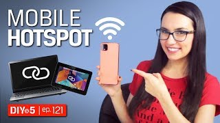 Smartphone Tips  How to setup a mobile hotspot on Android and iPhone – DIY in 5 Ep 121 [upl. by Hareema585]