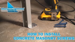 How to Install Masonry Screws in Concrete  Fasteners 101 [upl. by Ahab917]