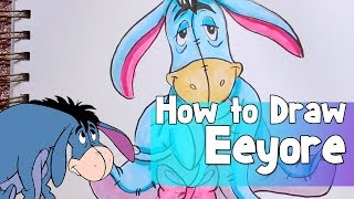 How to draw Eeyore from Winnie the pooh  how you draw cartoon characters  easy drawings drawing [upl. by Livingston]