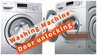 How to open Bosch front loading washing machine when power failure Power cut English [upl. by Harbard]