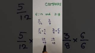 Compare the two ratios maths mathematics ratios comparison mathstricks fractionation [upl. by Oriaj]