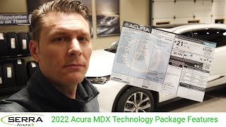 2022 Acura MDX Technology Package Features [upl. by Anilad]