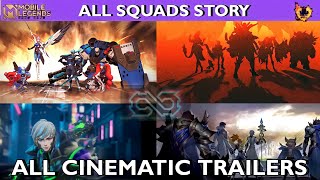 All Squads Full Story  Every Cinematic Trailers Mobile Legends [upl. by Sucramad]