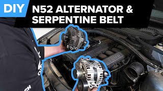 BMW N52N51 Alternator amp Serpentine Belt Replacement DIY  X3 325i 325xi 330i 330xi 525i [upl. by Cown997]